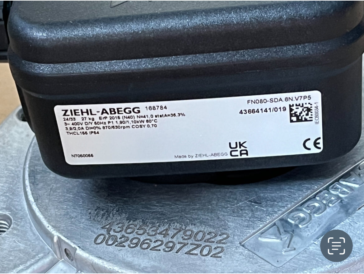 FN080-SDA.6N.V7(Art No:138298) ZIEHL-ABEGG Axial Fan 400V High Power Industrial Cooling Solution