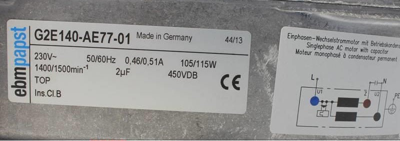 G2E140-AE77-01 ebm papst centrifugal fan