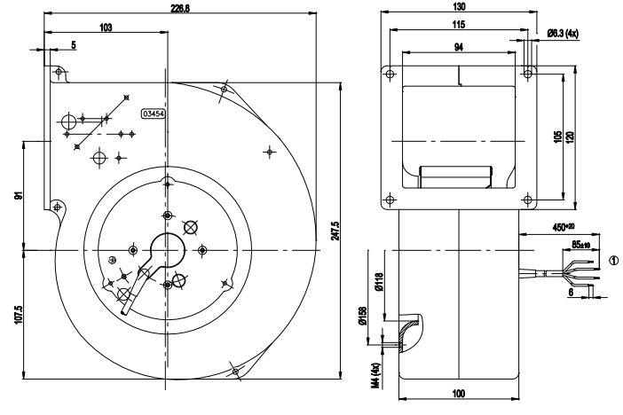 G2E140-AL40-01 ebm papst centrifugal fan 135/145W