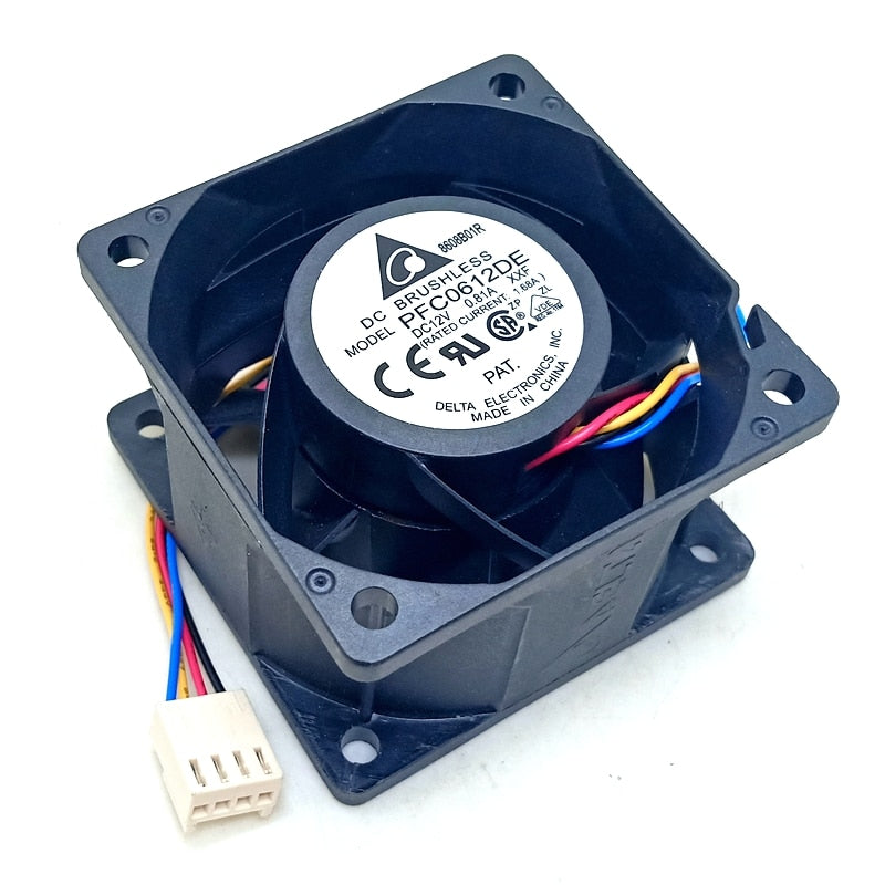 Delta PFC0612DE-F00 60x60x38mm 12V DC 1.40A 4-Wire PWM Axial Cooling Fan