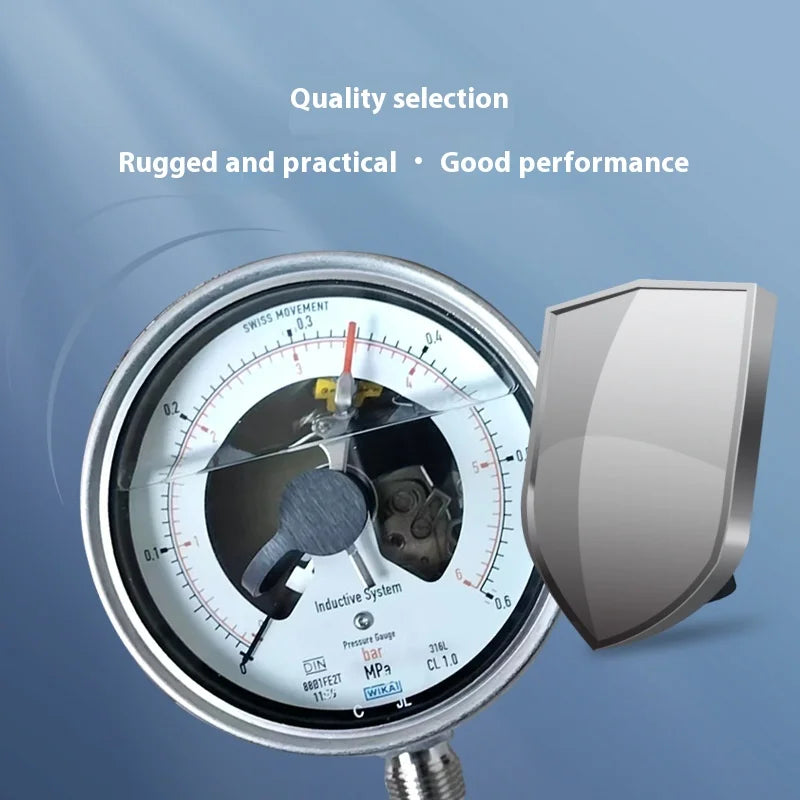 For Wika PGS23 Series Electric Contact Pressure Gauge Stainless Steel Case for Gas and Liquid Applications
