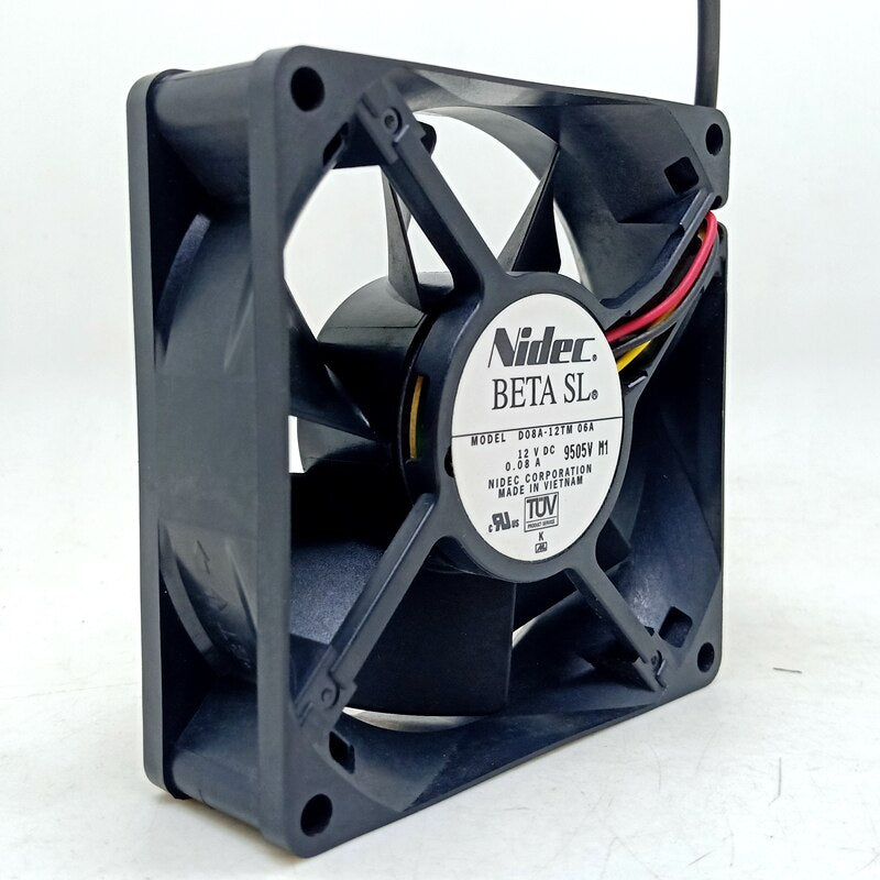 Nidec D08A-12TM 12V DC 80mm Brushless Cooling Fan 0.08A