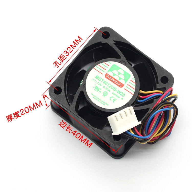 MGT4012UB-W20 40x40x12mm 12V DC 0.3A Axial Cooling Fan