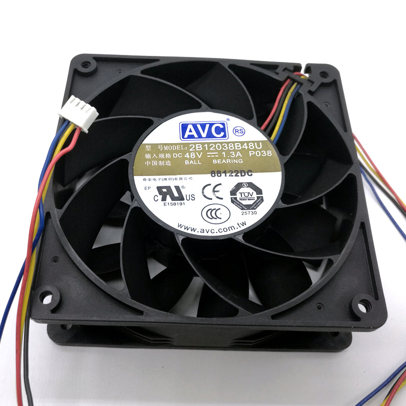 AVC 2B12038B48U 48V DC 120x120x38mm Brushless Cooling Fan