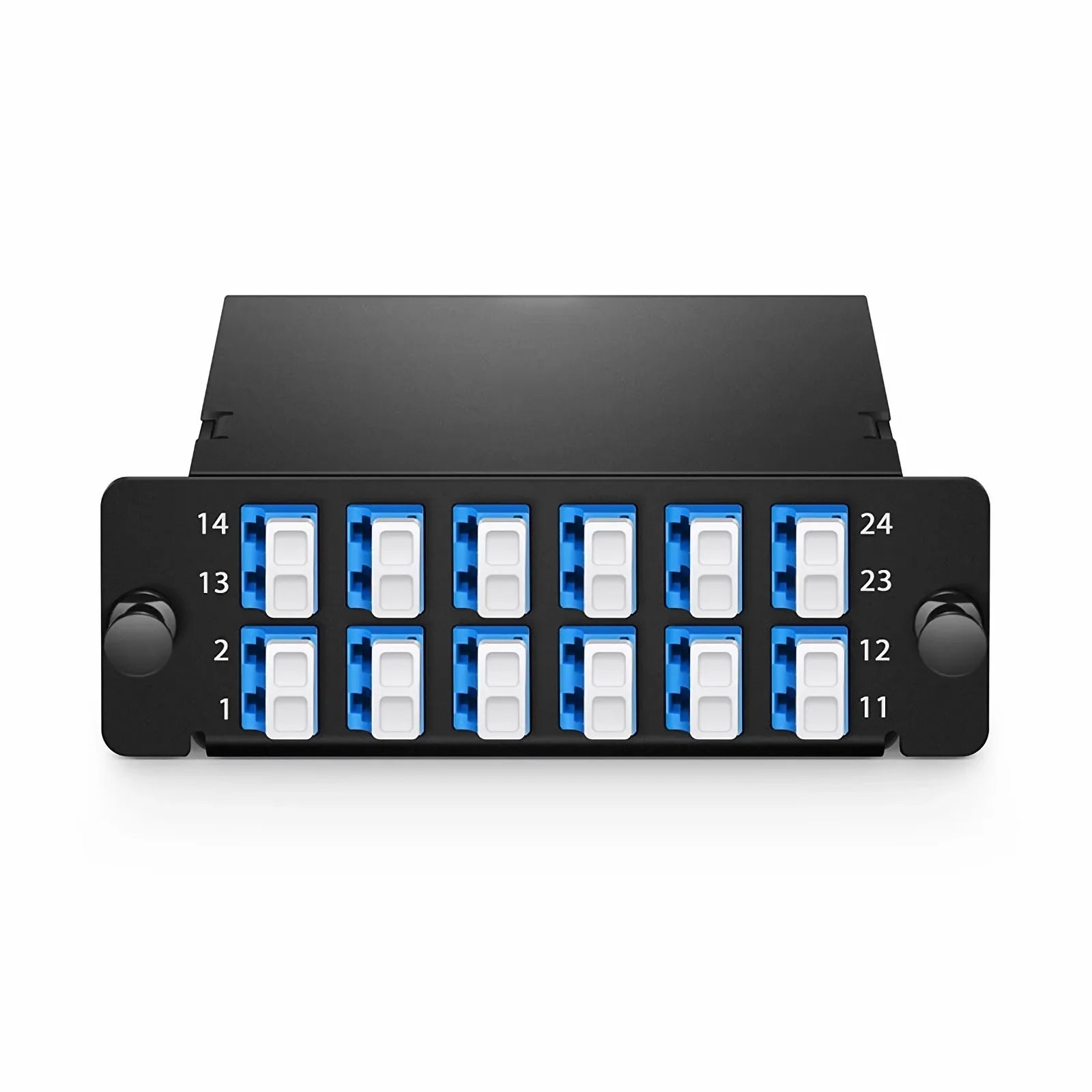 FHD 2x MTP®-12 Cassette, 24 Fibers OS2 SMF,  2x 12F MTP® to 12x LC Duplex (Blue), 0.35dB max