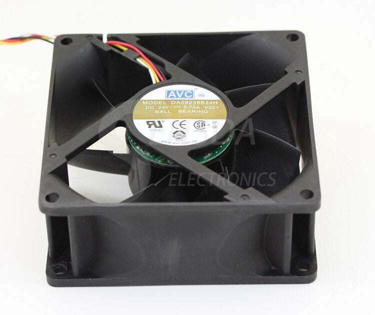 AVC DA09238B24H 92x92x38mm 24V DC 0.7A 3-Wire Axial Cooling Fan