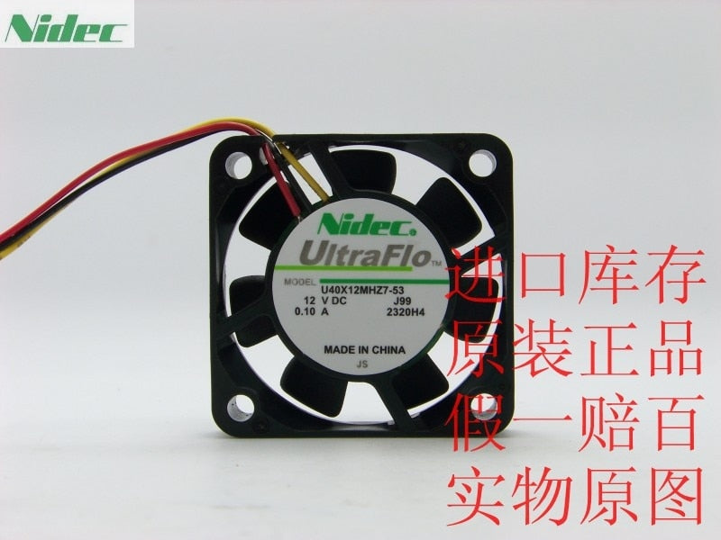 Nidec U40X12MHZ7-53 40x40x10mm 12V DC 0.1A Axial Cooling Fan
