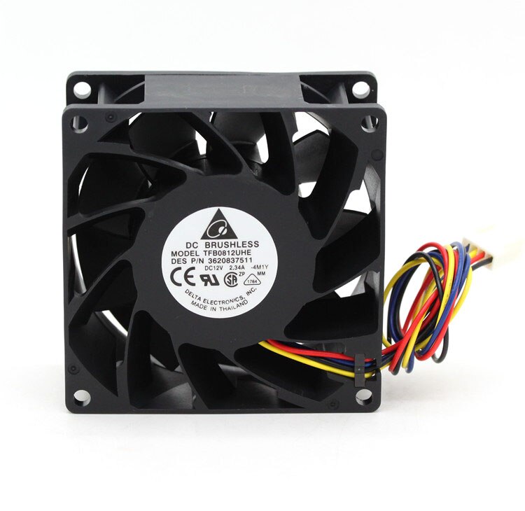 Delta TFB0812UHE 80x80x38mm 12V DC 2.34A Axial Cooling Fan