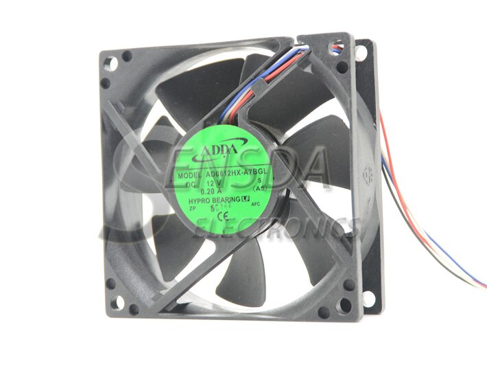 ADDA AD0812HX-A7BGL 80x80x25mm 12V DC 0.20A 4-Wire Axial Cooling Fan