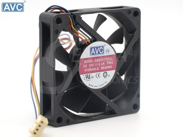 AVC DSSC0715R2L 70x70x20mm 12V DC 0.30A 4-Wire DC Axial Fan