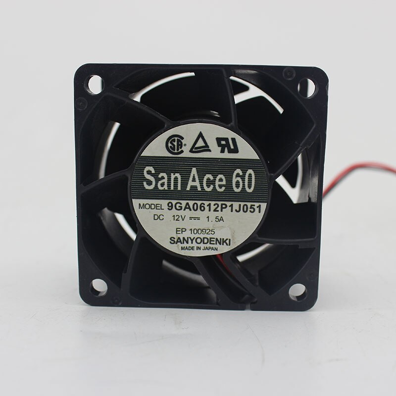 Sanyo Denki 9GA0612P1J051 60x60x38mm 12V DC 1.5A Axial Cooling Fan