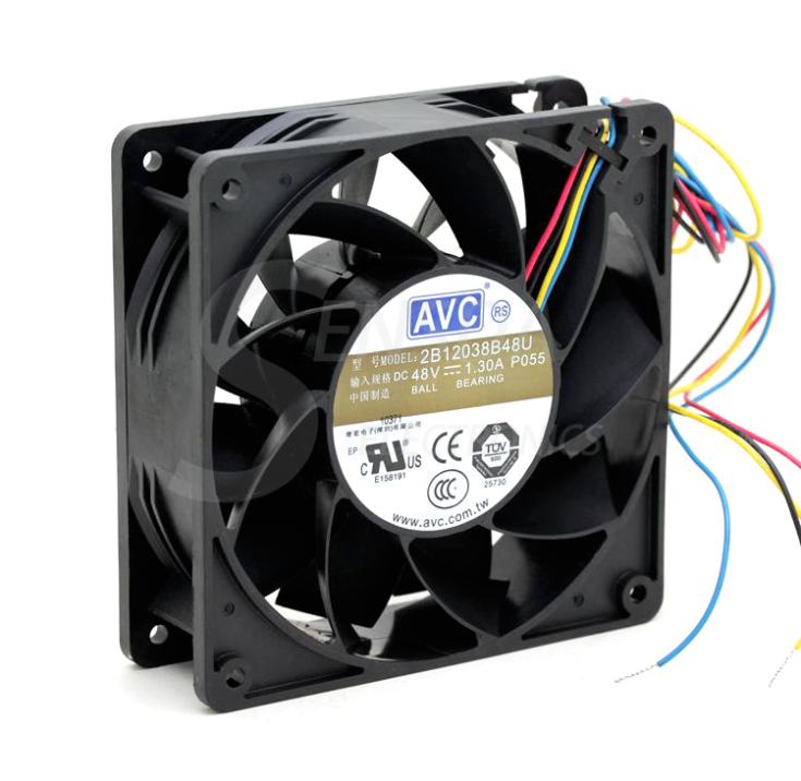 AVC 2B12038B48U 120x120x38mm 48V DC 1.3A 4-Wire Axial Cooling Fan