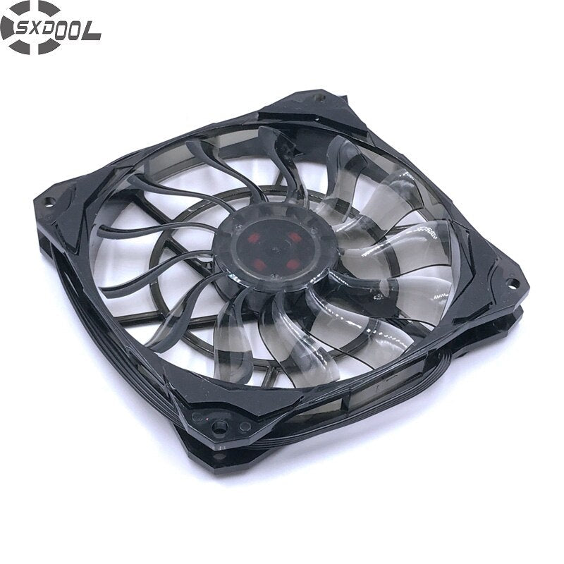 SXDOOL 120mm Slim PWM Cooling Fan 53.6CFM with Anti-Vibration Rubber