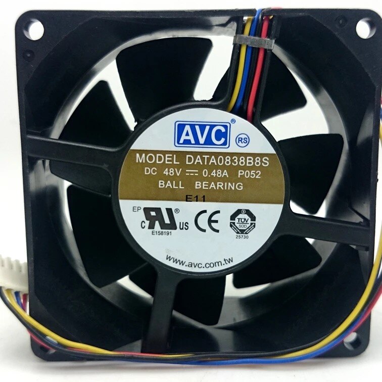 AVC DATA0838B8S 80x80x38mm 48V DC 0.48A Axial Cooling Fan
