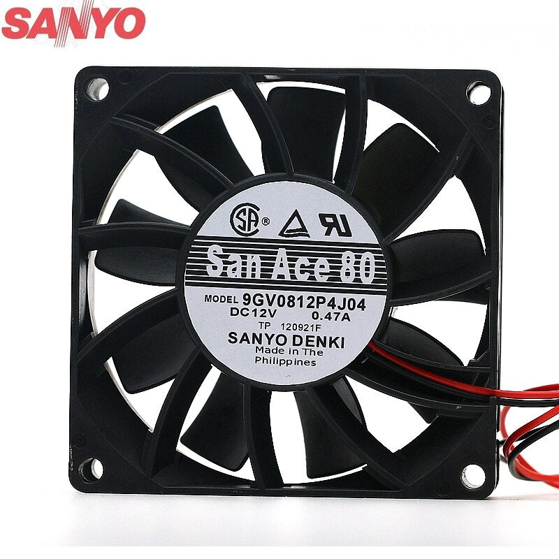 Sanyo Denki 9GV0812P4J04 80x80x25mm 12V DC 0.47A Axial Cooling Fan