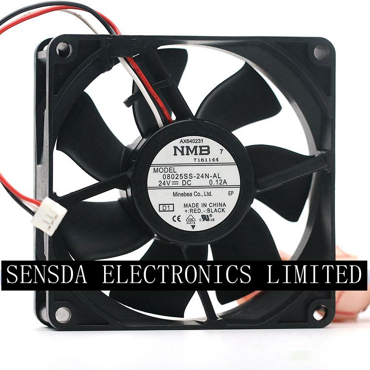 NMB 08025SS-24N-AL 80x80x25mm 24V DC 0.12A Axial Cooling Fan