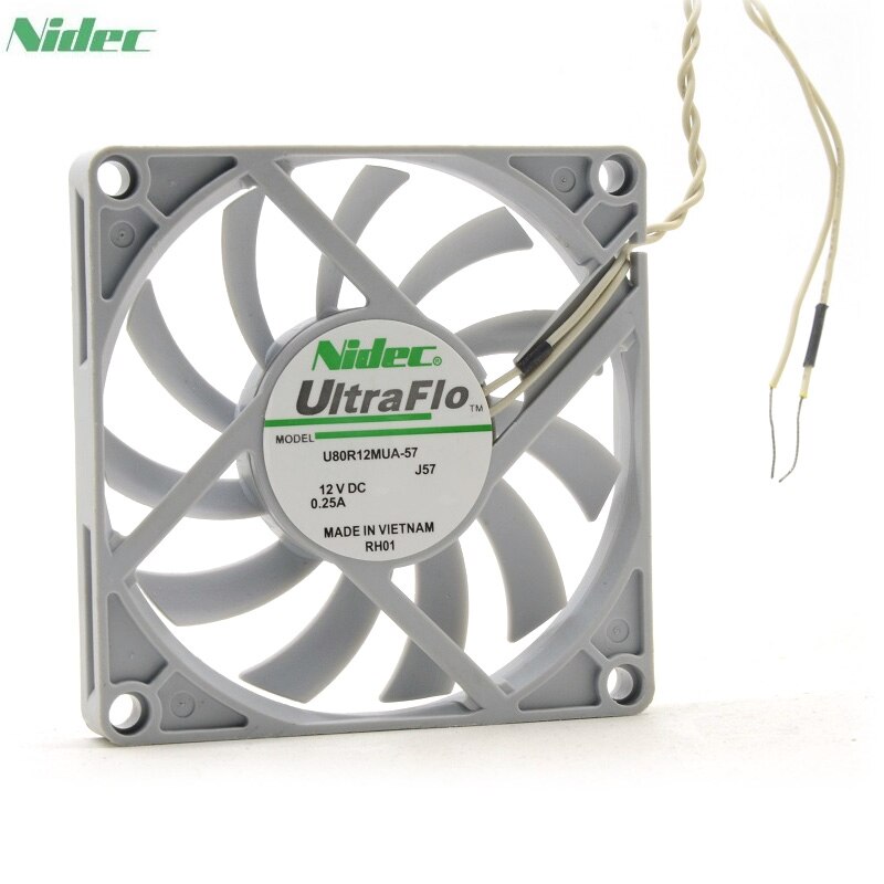 Nidec NIDEC 80x80x10mm 12V DC 0.25A Axial Cooling Fan