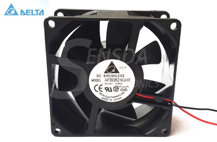 Delta AFB0824GHE 80x80x38mm 24V DC 0.95A 2-Wire Axial Cooling Fan