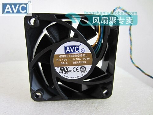AVC DS06025B12U 60x60x25mm 12V DC 0.70A Axial Cooling Fan
