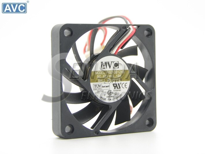 AVC F6010B12HS 60x60x10mm 12V DC 0.19A Axial Cooling Fan