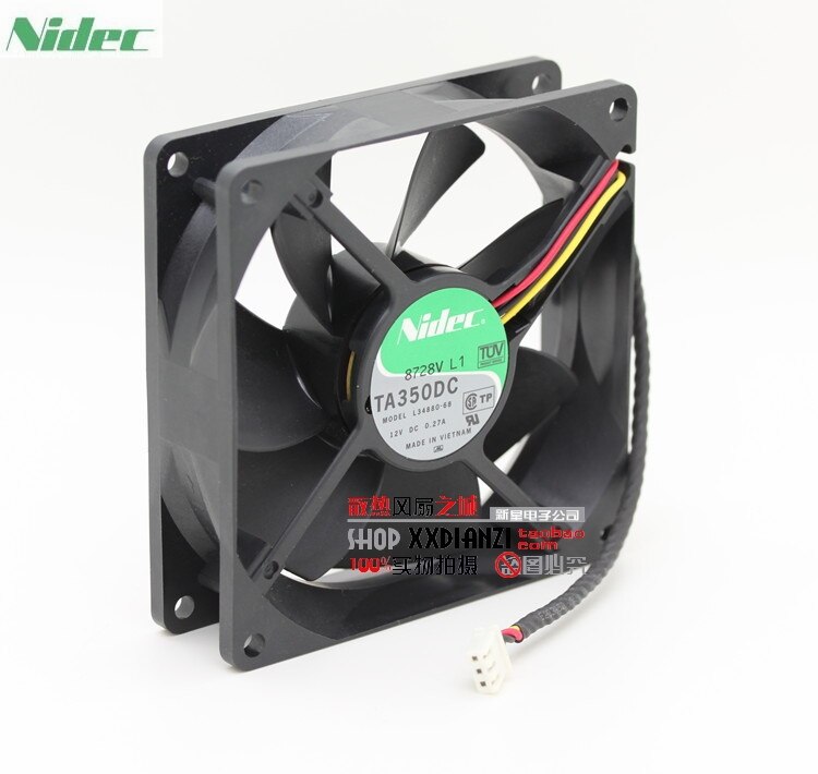 Nidec TA350DC 34x34x88mm 12V DC 0.27A Axial Cooling Fan