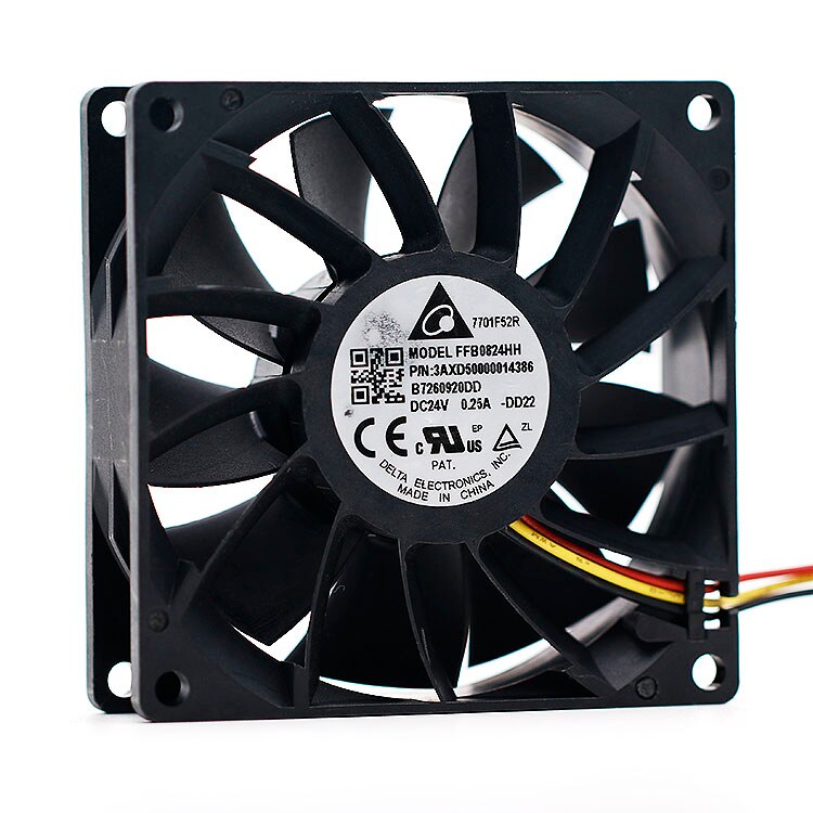 Delta FFB0824HH 80x80x25mm 24V DC 0.25A Axial Cooling Fan