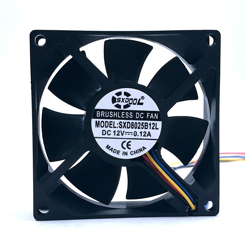 SXDOOL SXD8025B12L 12V DC 80mm Brushless Cooling Fan