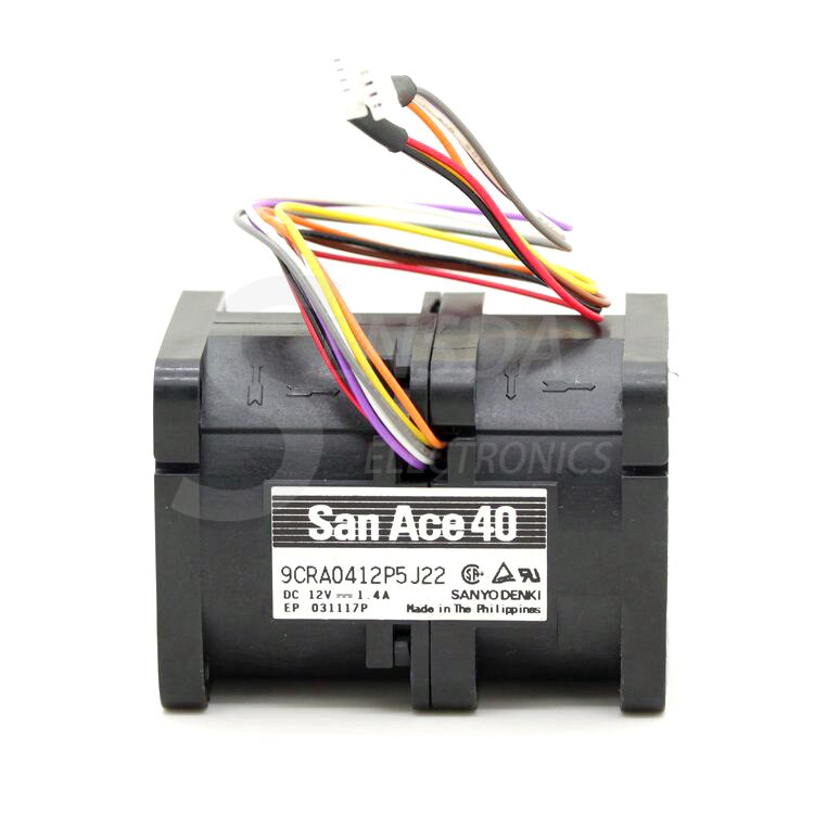 Sanyo Denki 9CRA0412P5J22 40x40x56mm 12V DC 1.4A Axial Cooling Fan