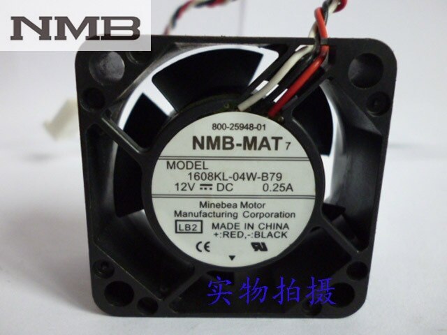 NMB 1608KL-04W-B79 40x40x20mm 12V DC 0.25A 3-Wire Axial Cooling Fan