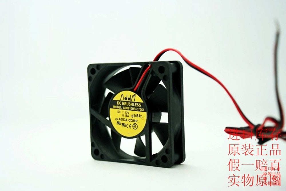 ADDA AD0612HB-D70GL 60x60x15mm 12V DC 0.13A 2-Wire DC Axial Fan