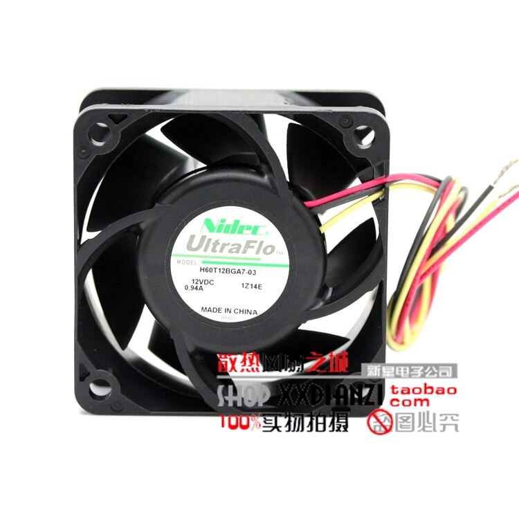 Nidec H60T12BGA7-03 60x60x25mm 12V DC 0.94A Axial Cooling Fan