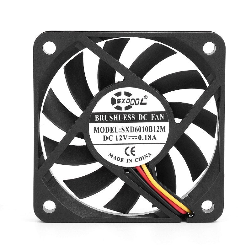 SXDOOL SXD6010B12M 12V DC 60x60x10mm Brushless Cooling Fan