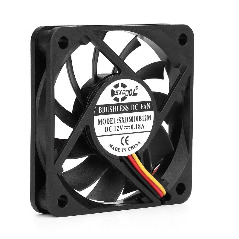 SXDOOL SXD6010B12M 12V DC 60x60x10mm Brushless Cooling Fan