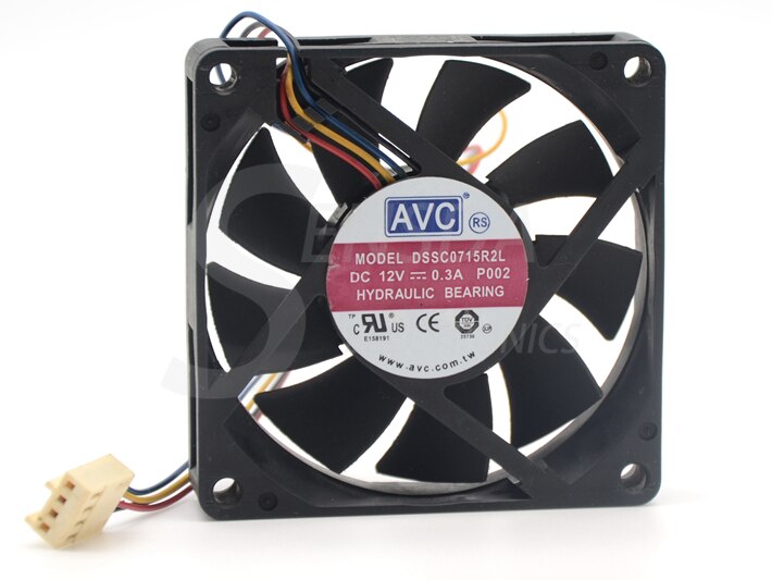 AVC DSSC0715R2L 70x70x20mm 12V DC 0.30A 4-Wire DC Axial Fan