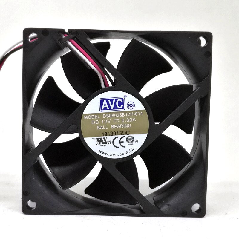 AVC DS08025B12H-014 12V DC 0.30A Axial Cooling Fan