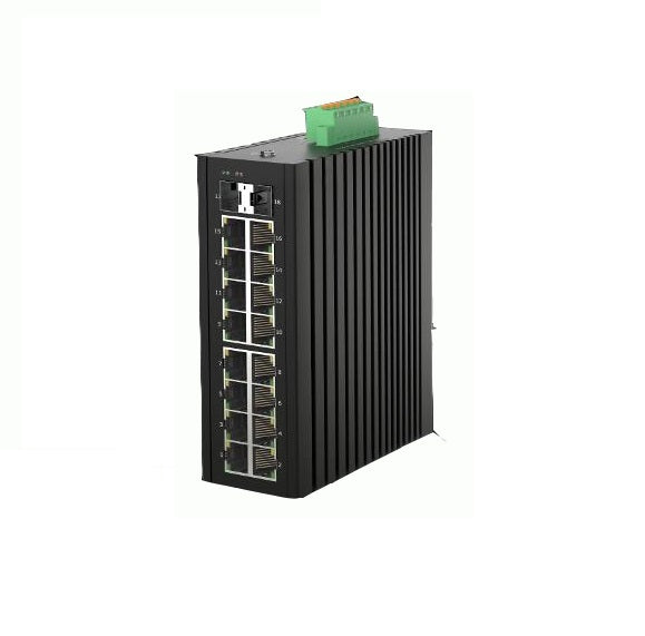 OW-IES3110-16TF, 16-Port Gigabit Ethernet L2 Managed Industrial Switch, 16 x 10/100/1000BASE-T, with 2 x 1Gb SFP, -40 to 75°C Operating Temperature