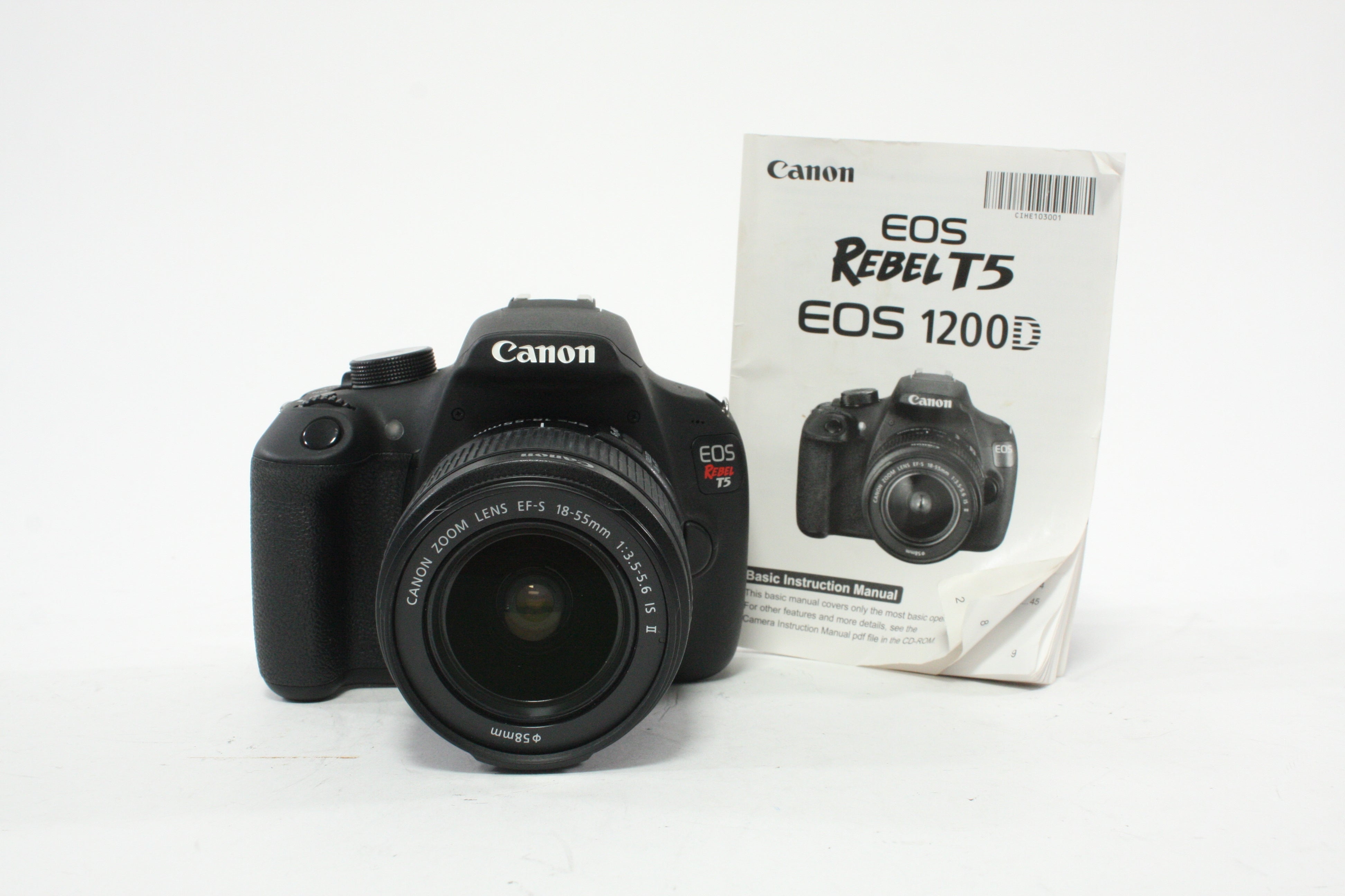 Canon Rebel T5 DSLR with 18-55mm f/3.5-5.6 IS II EF-S EF Lens w Shutter Count 2,473