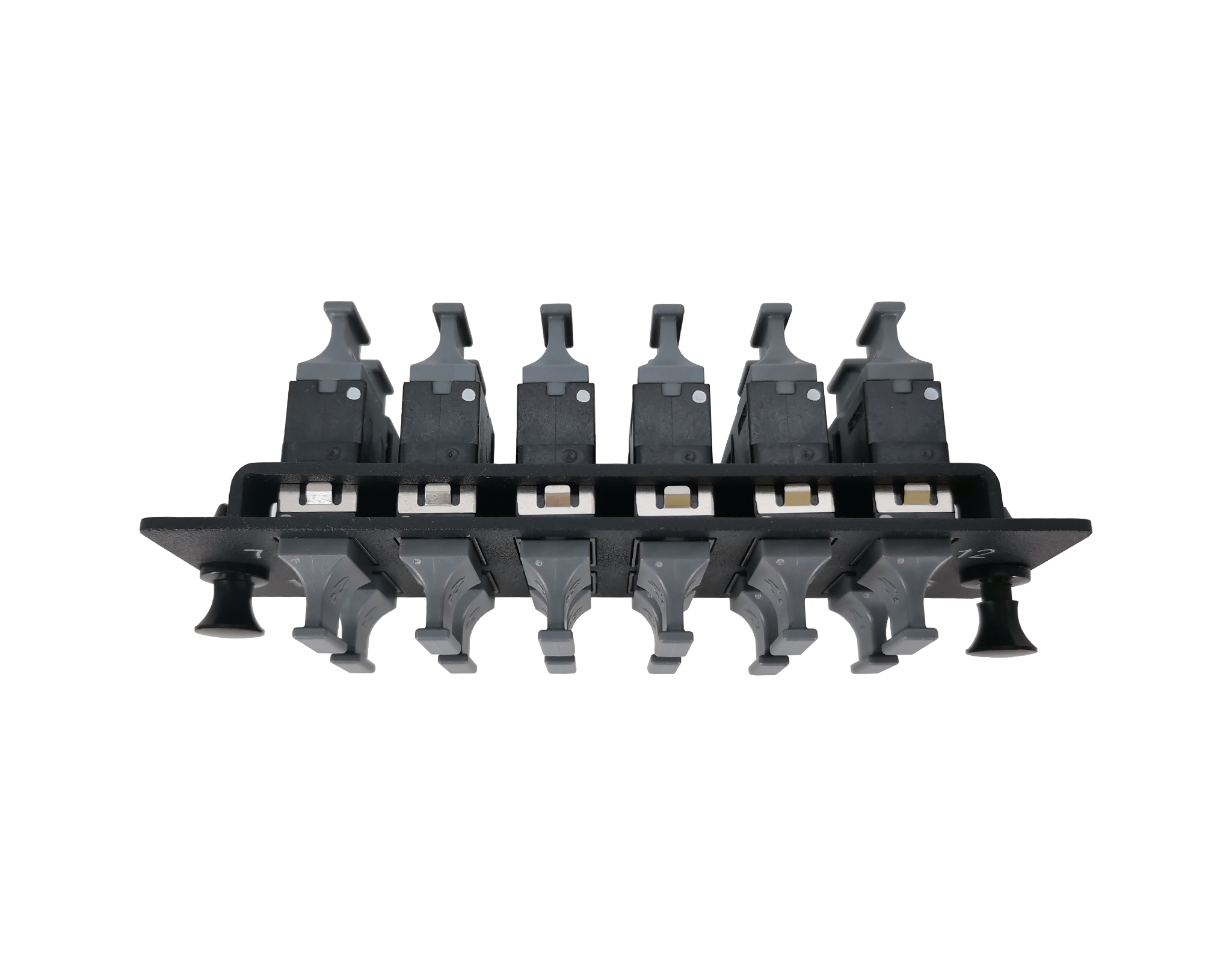 FHD Fiber Adapter Panel, OS2/OM3/OM4, 12x MTP? Key Up to Key Down (Black) Adapter, Ceramic Sleeve