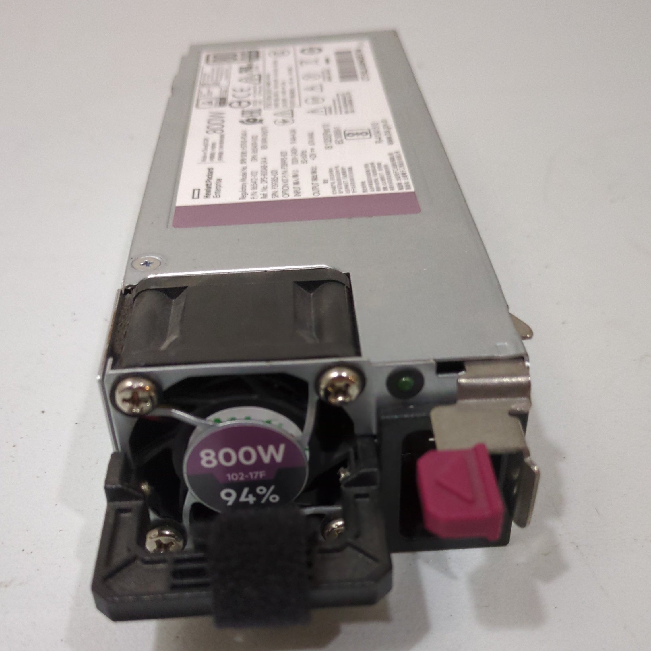 HPE 865412-102 - 800W Platinum PSU Label Detail | Alo Tech Solutions