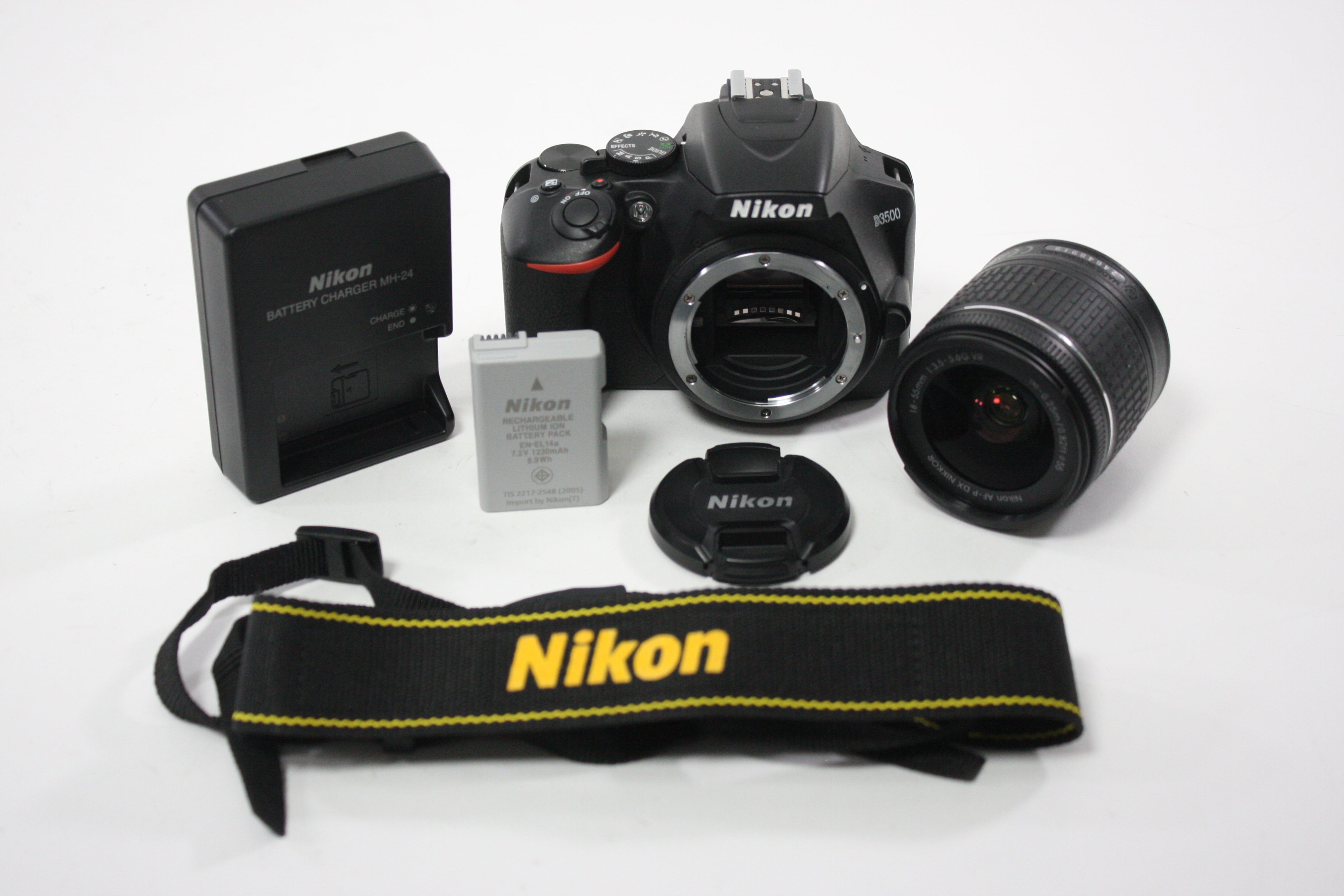 Nikon D3500 DSLR Camera with 18-55mm f/3.5-5.6 G DX VR AF-P Lens, Shutter Count 604