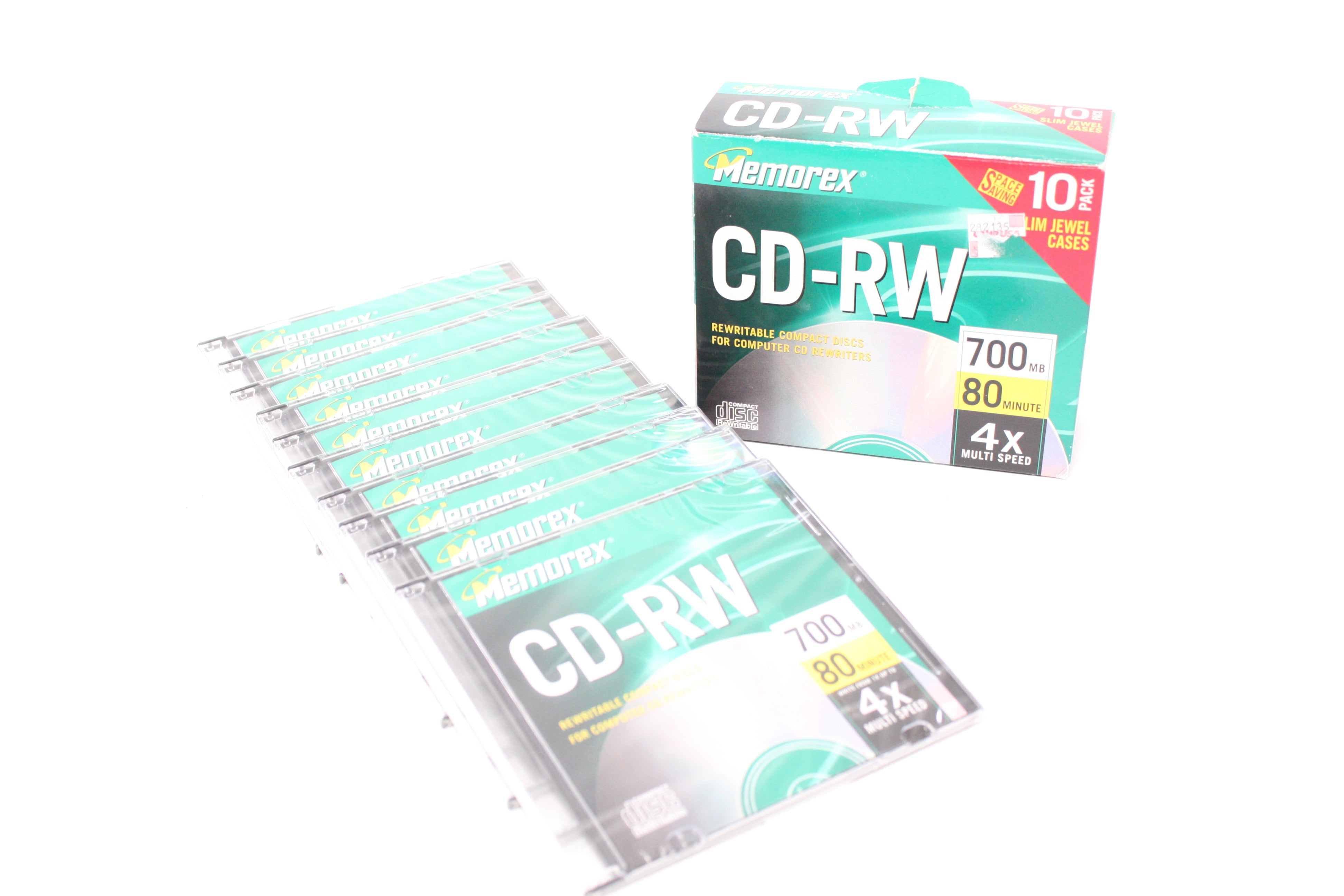 Memorex CD-RW Rewritable Compact Discs for Computer CD Rewriters 10 Pack