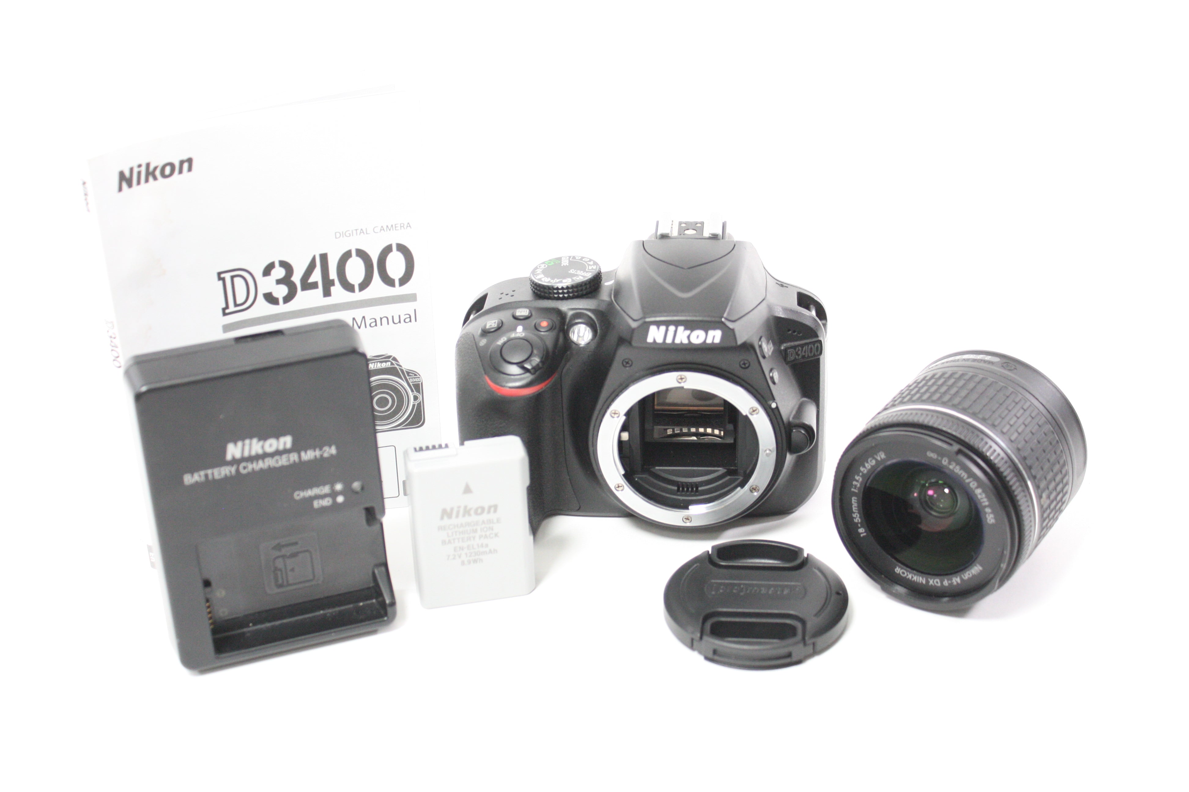 Nikon D3400 DSLR Camera with 18-55mm f/3.5-5.6 G DX VR AF-P Lens with Shutter Count 3,187