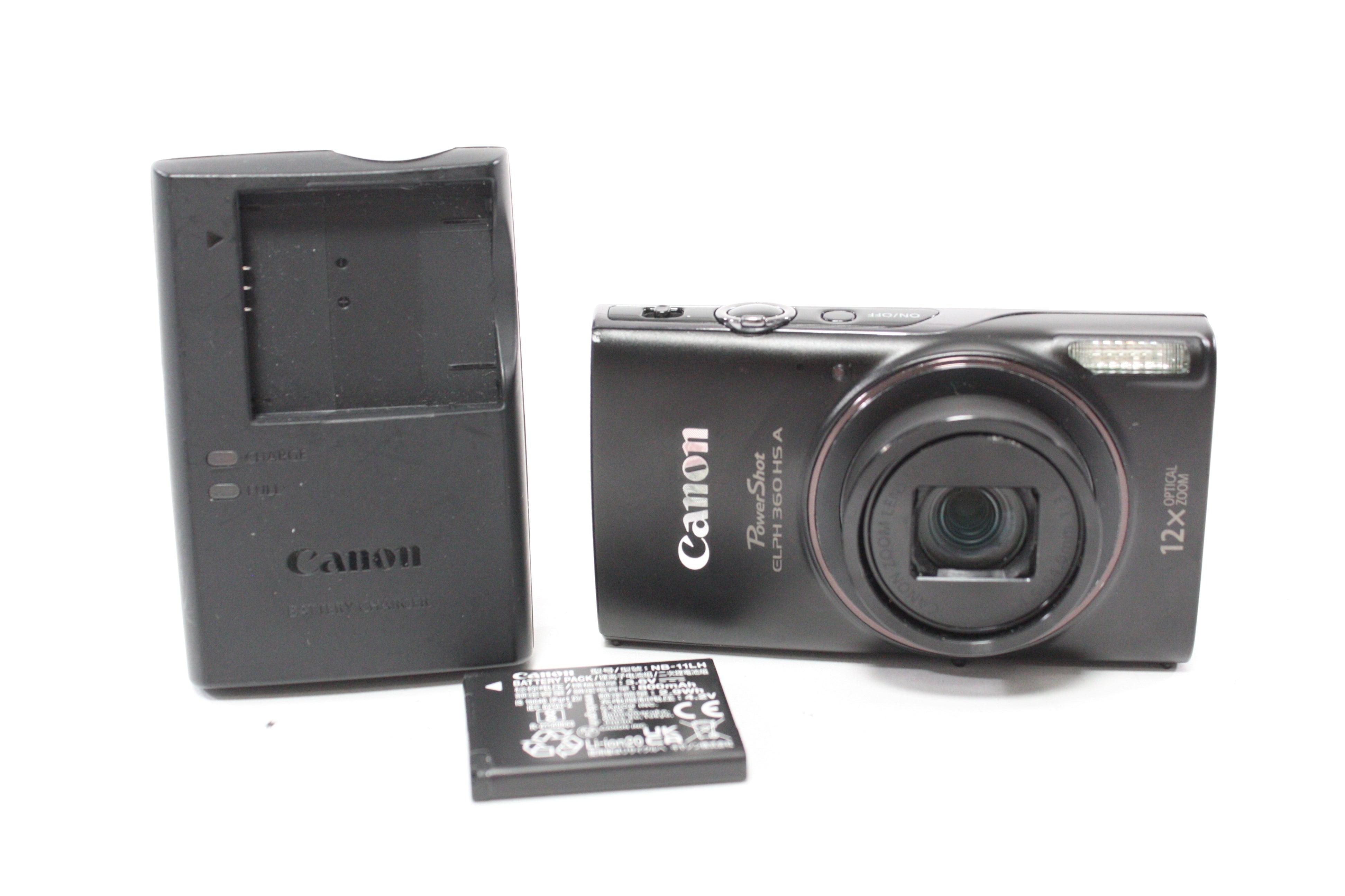 Canon PowerShot ELPH 360 HS A Digital Point and Shoot Camera 12x Zoom 20mp AS-IS