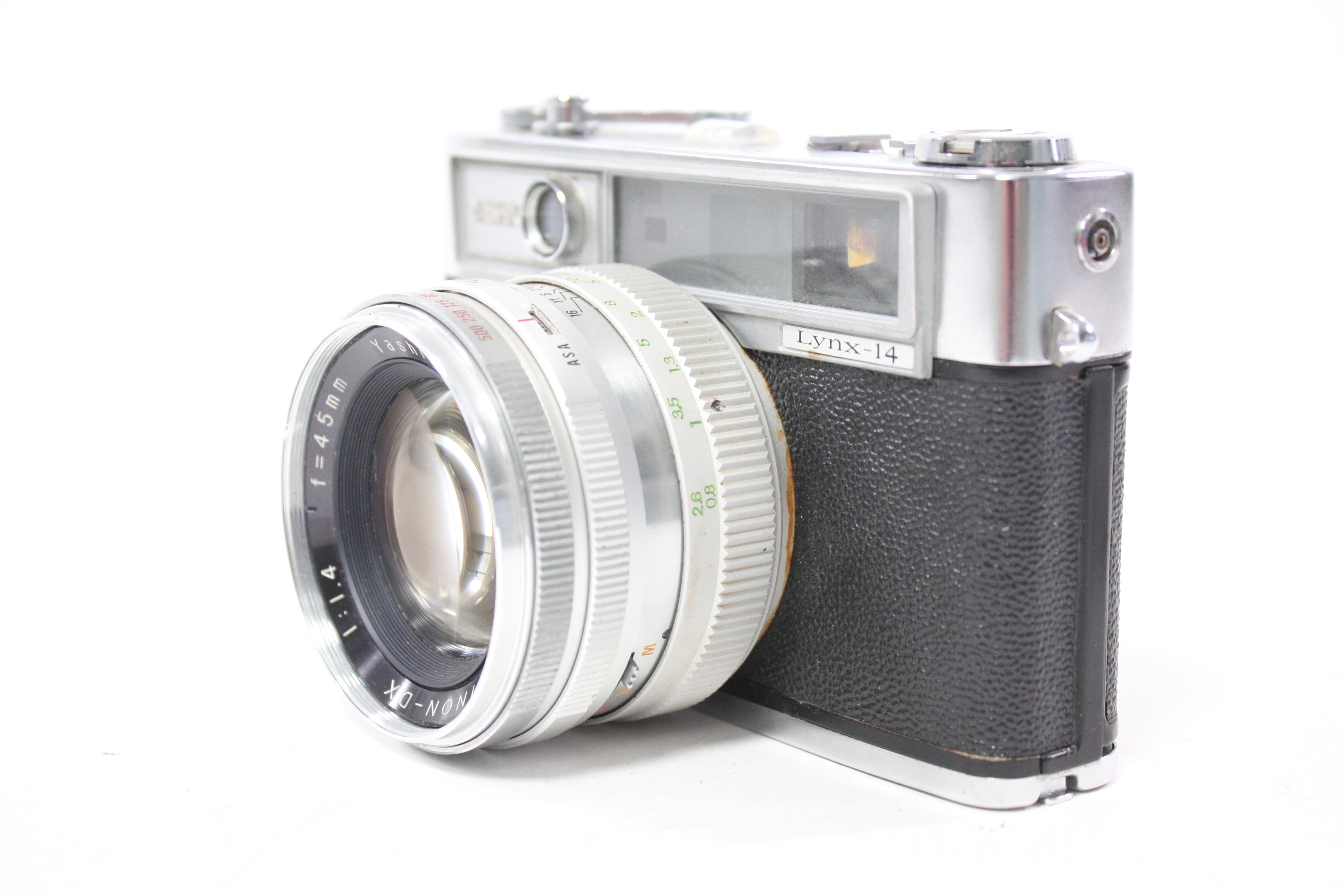 Yashica  Lynx-14 35mm Rangefinder Camera with 45mm f/1.4 Lens AS-IS