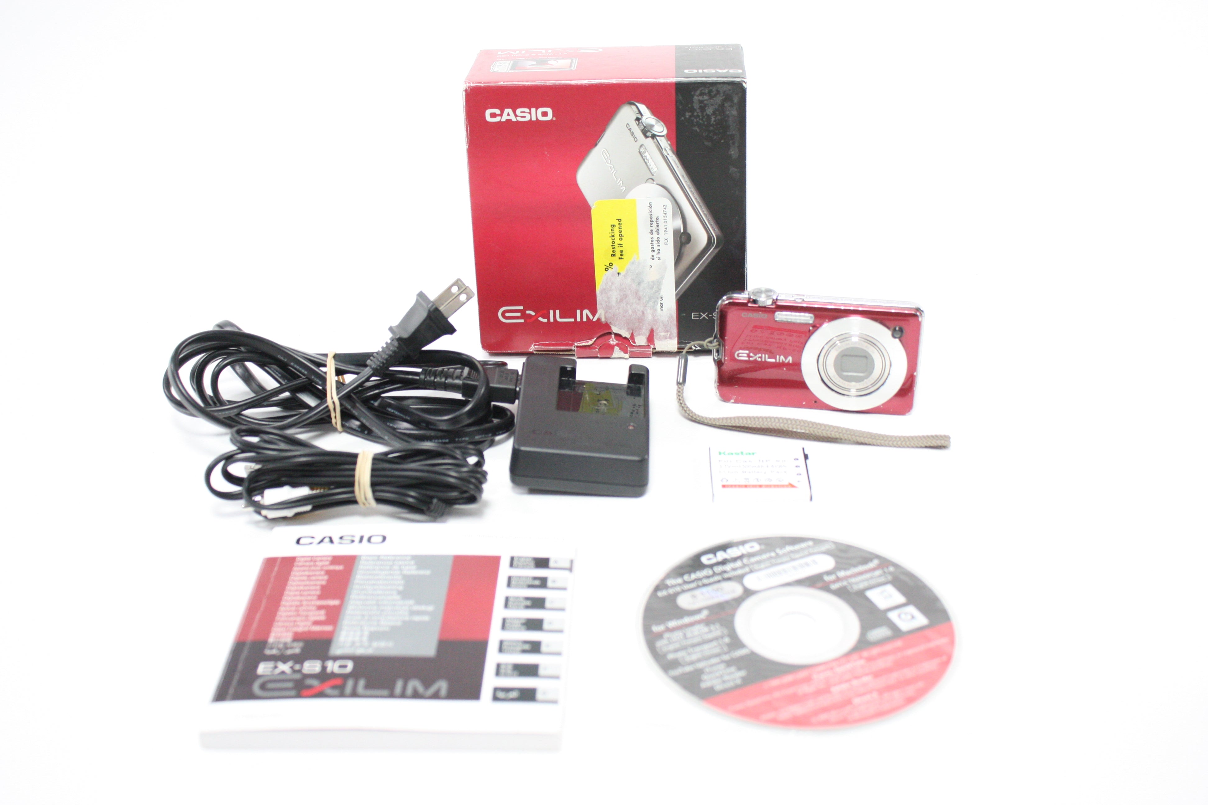 Casio Exilim EX-S10 Digital Point and Shoot Camera 3x Zoom 10.1 mp (Red)