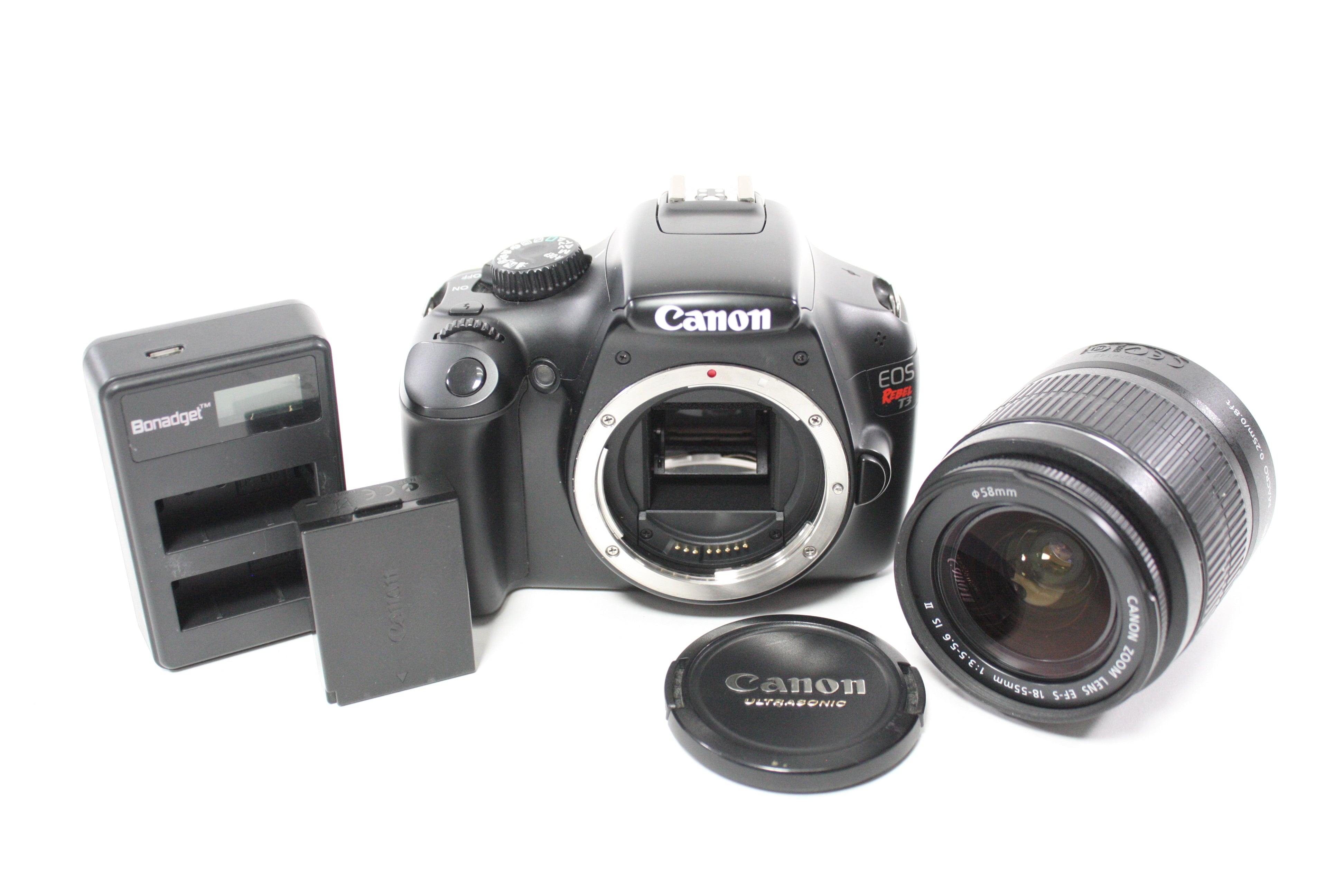 Canon Rebel T3 DSLR Camera with 18-55mm f/3.5-5.6 IS II EF-S Lens with Shutter Count 4,253