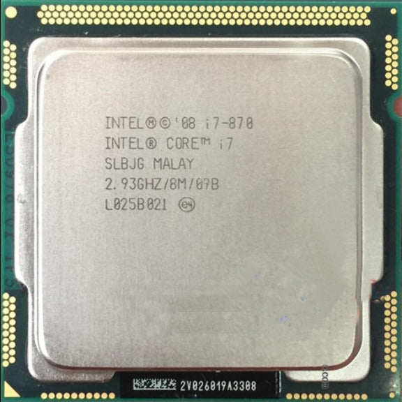 Intel Core i7-870 Lynnfield 2.93GHz 8MB L3 Cache Socket LGA 1156 95W QC (SLBJG) Desktop Processor.