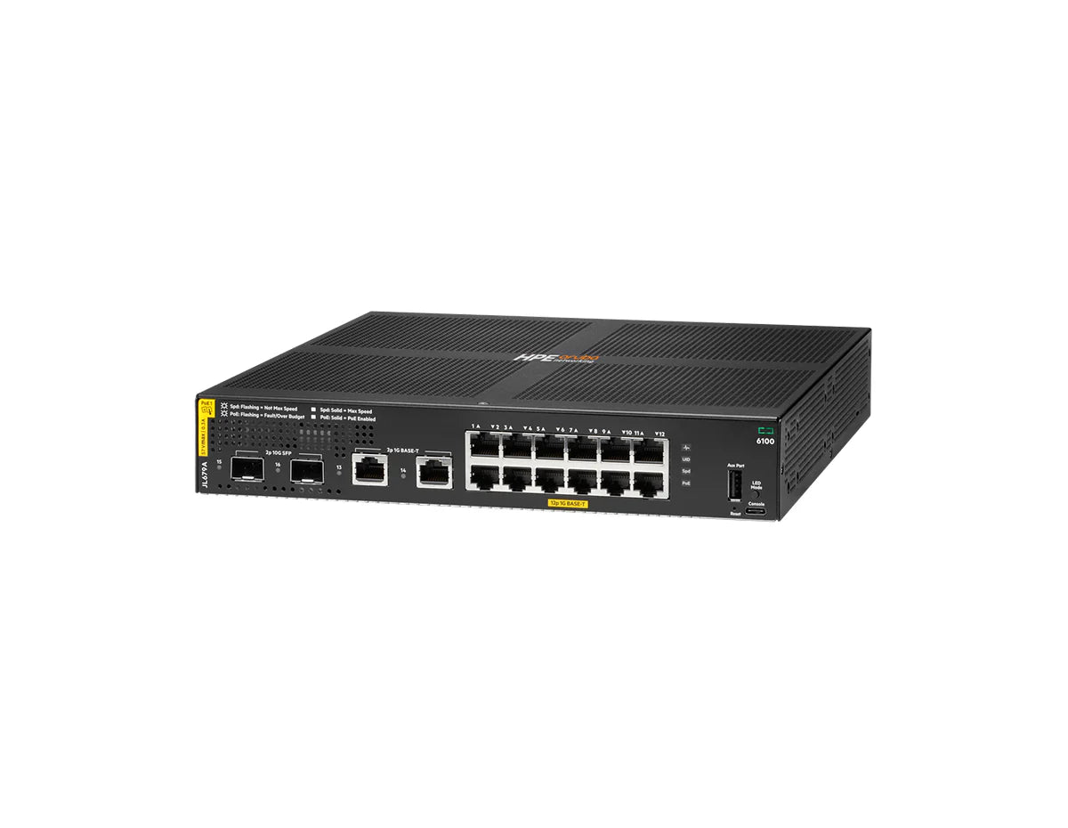 HPE Aruba Networking JL679A CX6100 12G Class4 PoE Switch