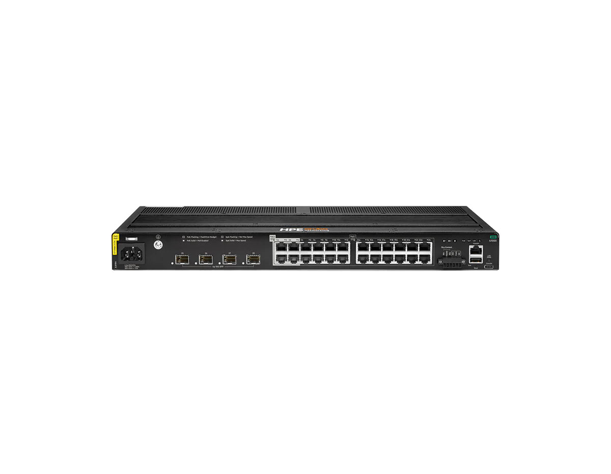 HPE Aruba Networking JL818A 4100i 24-Port Gigabit PoE Switch with 4 SFP+ Uplinks