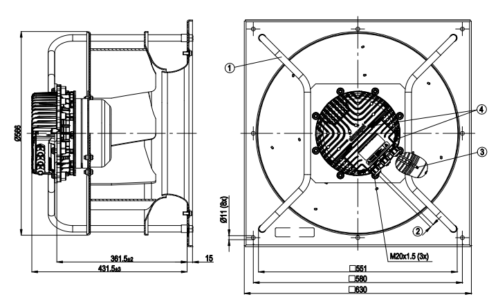K3G500-AP25-01 Ebm-papst Centrifugal Fan 400v High-Efficiency Industrial Fan